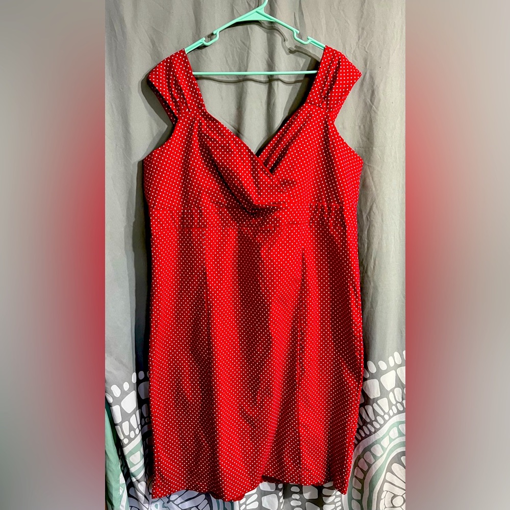 Retro Chic by Torrid Red with Polka Dots size 26 dress